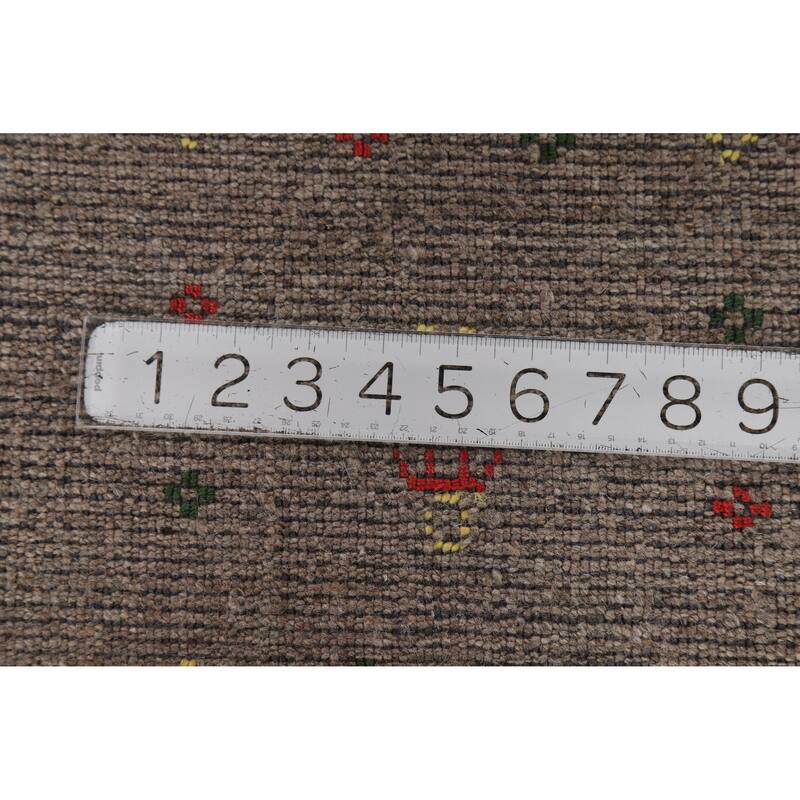 Brown Tribal Gabbeh Oriental Area Rug Hand-Knotted Wool Carpet - 7'10" x 9'7"