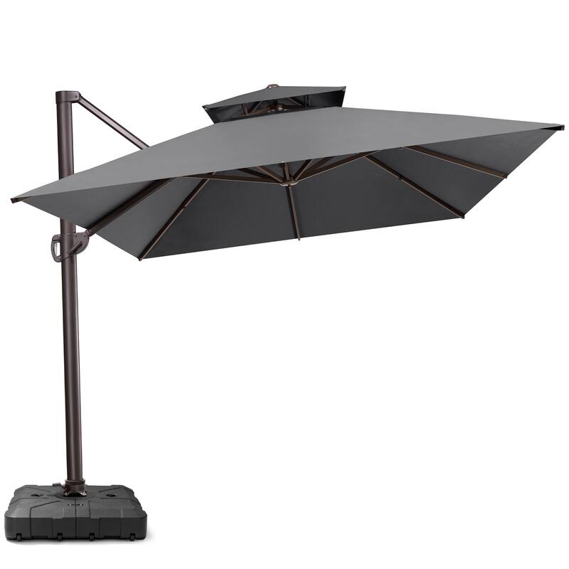 Crestlive Outdoor 13 x 10ft 360-degree Rotation Patio Cantilever Umbrella with Base