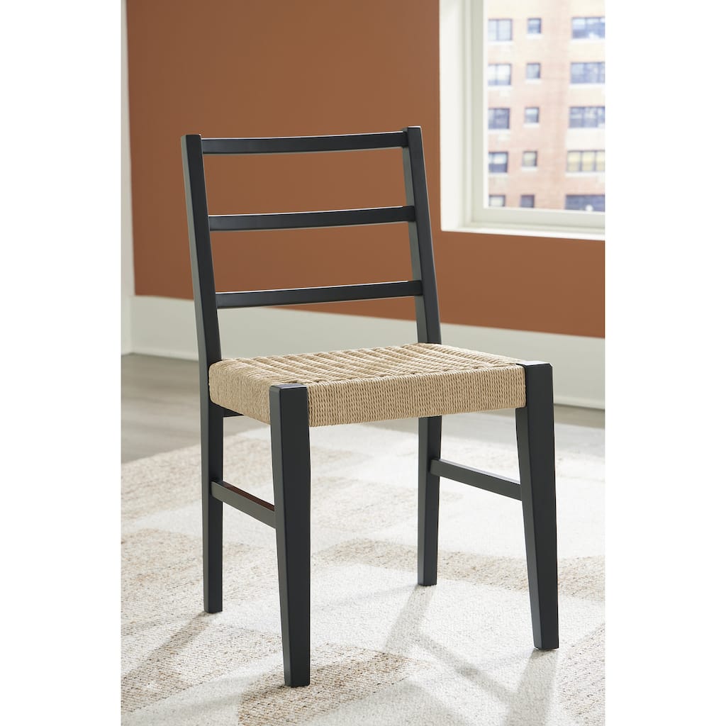 Signature Design by Ashley Isanti Light Brown/Black Dining Side Chair (Set of 2) - 18.75" W x 20.5" D x 33.13" H