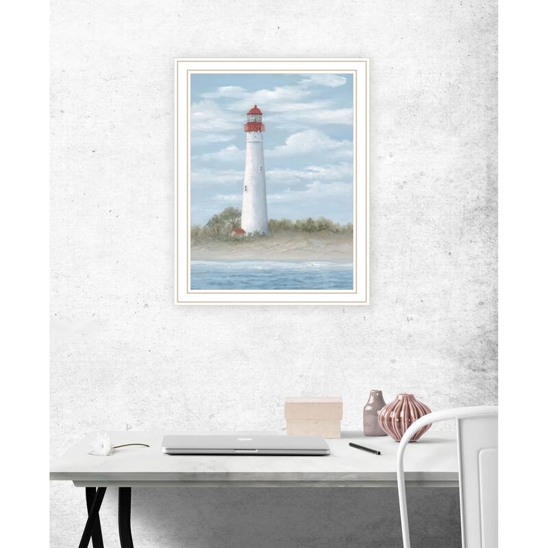 TrendyDecor4U Coastal "Cape May Light" Framed Print Wall Art