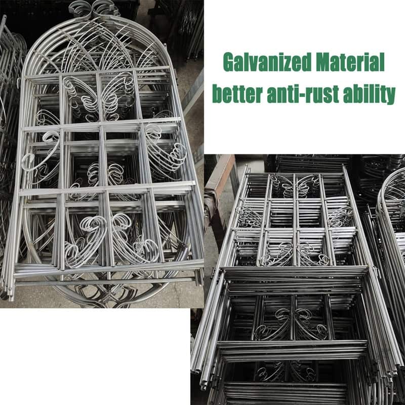 71" x 19.7" Balck Metal Garden Trellis for Climbing Plants Outdoor Flower Support （2 Pack）