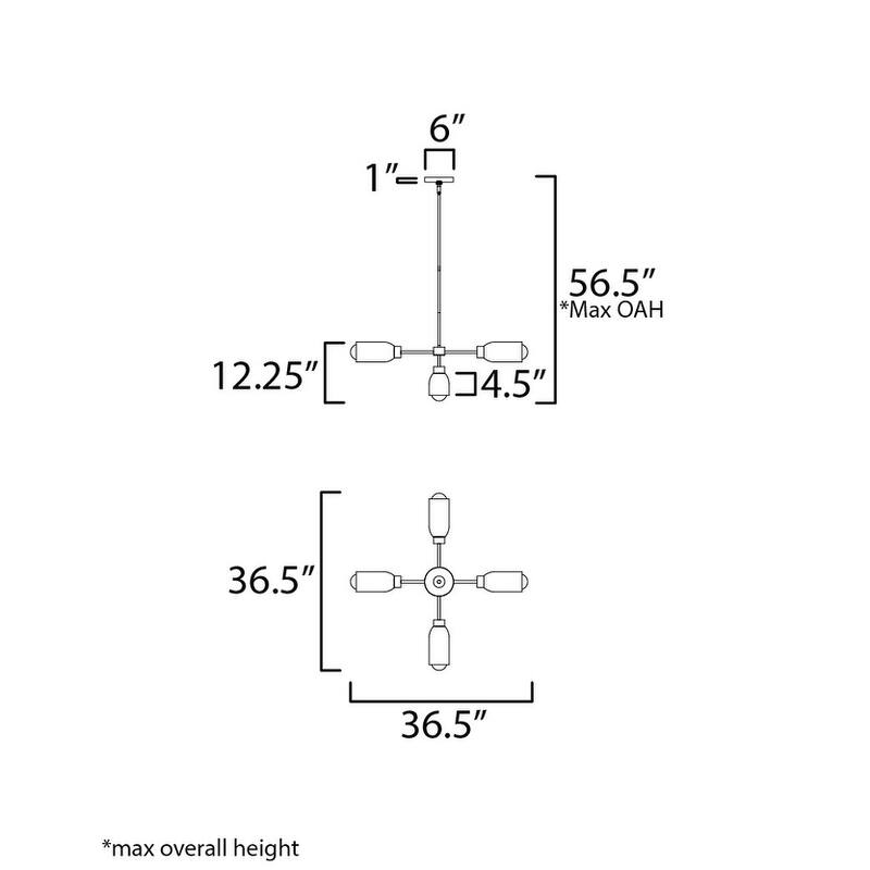 Maxim 10625 Pompeii 5 Light 37" Wide Chandelier