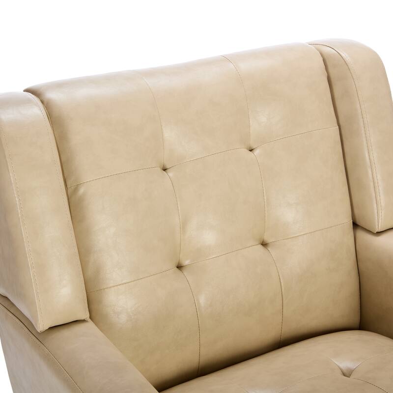 PU Accent Chair with Curved Back