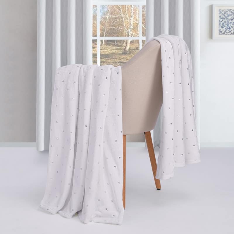 Superior Fleece Plush Medium Weight Soft Fluffy Decorative Blanket - Throw - White