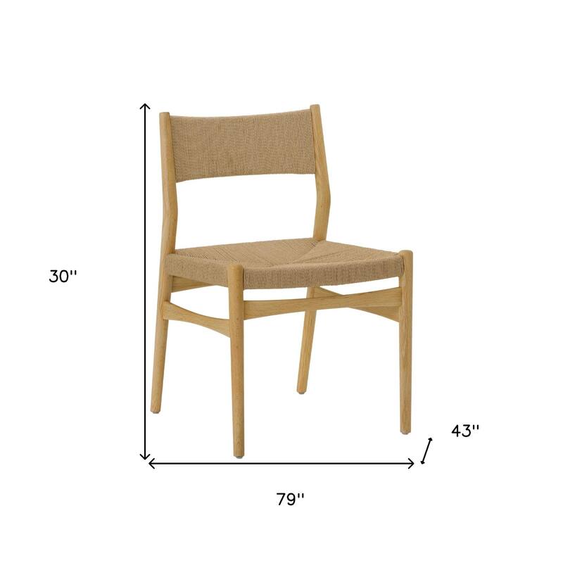 HomeRoots Five Piece Oak Oval Dining Set with Four Chairs