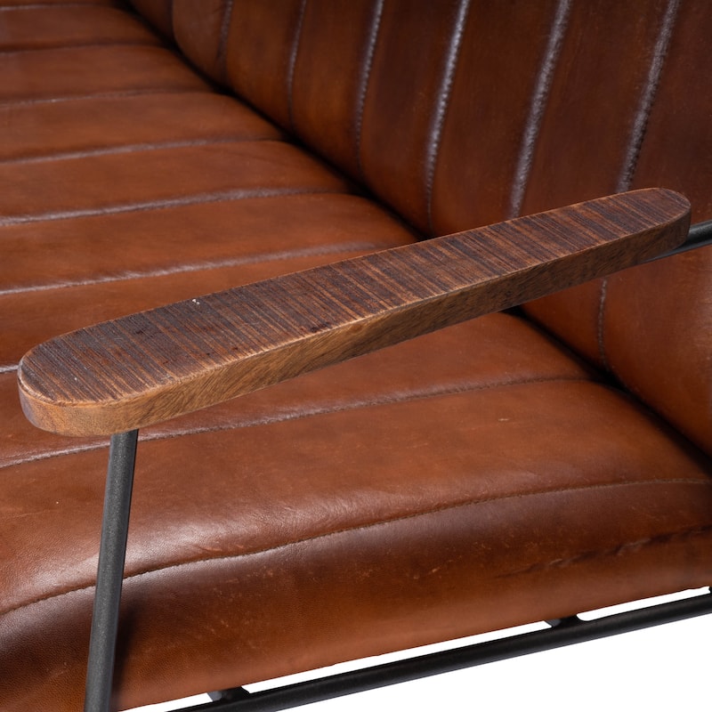 Butler Phoenix Leather & Metal Bench