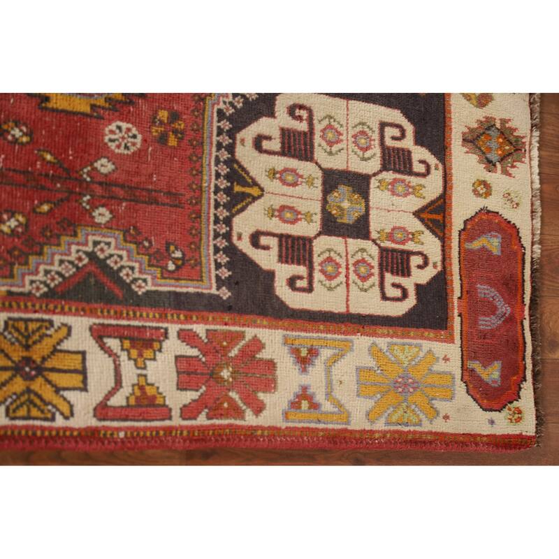 Vegetable Dye Shiraz Persian Antique Rug Hand-knotted Wool Carpet - 3'10"x 5'6"