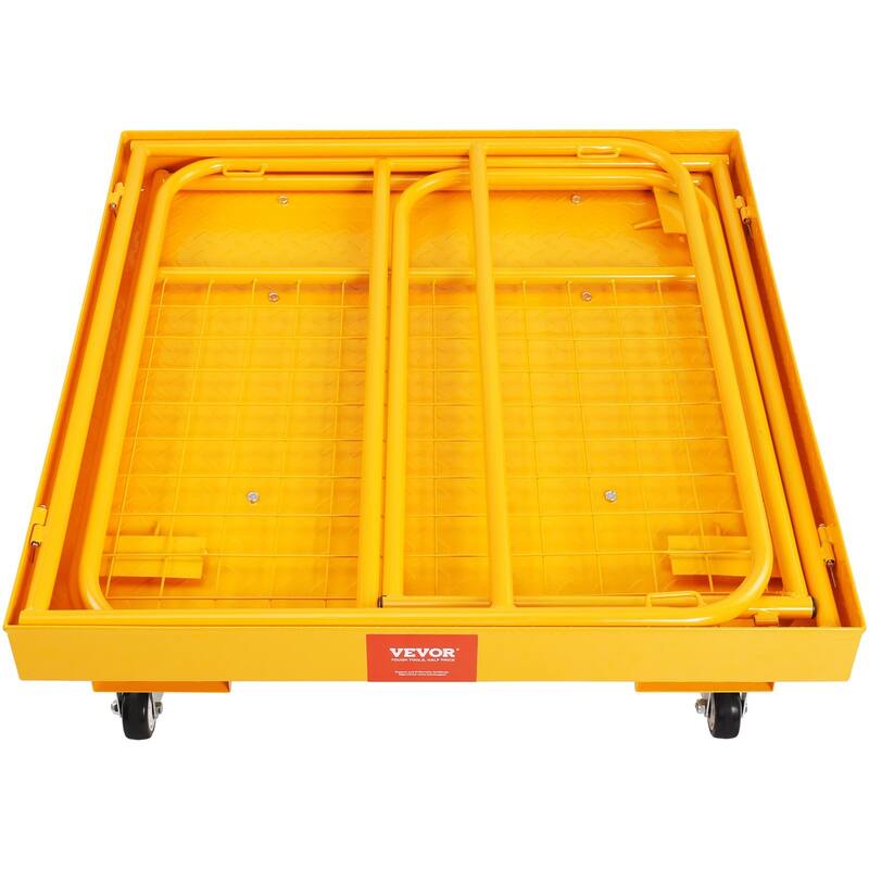 36 inches Folding Forklift Work Platform with Lockable Swivel Wheels
