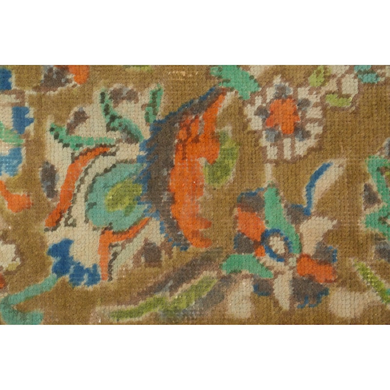 Hand Knotted Oriental 100% Wool Carpet Traditional Floral Yellow & Gold Tabriz Area Rug - 12' 7'' X 9' 7''
