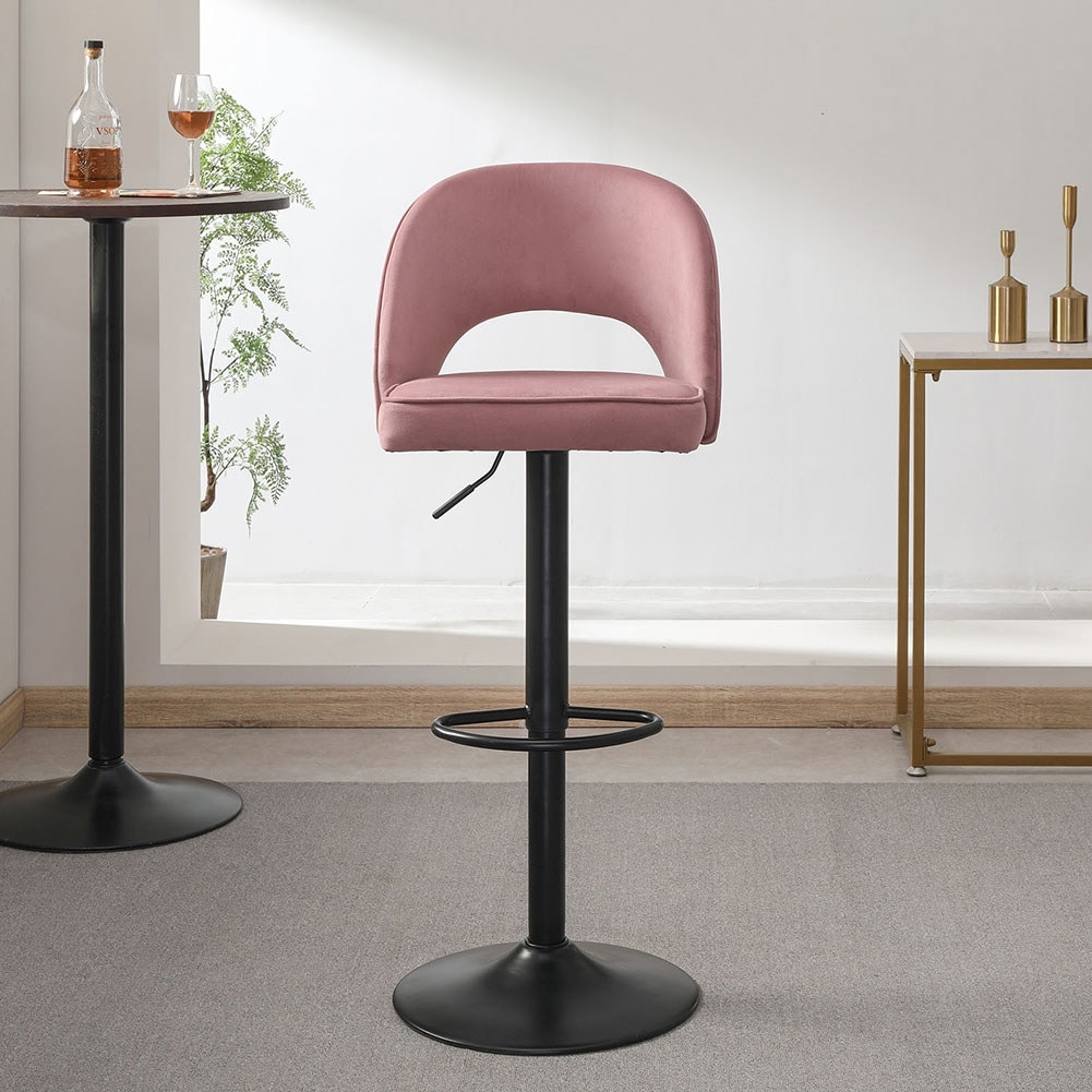 Suede shop counter stool