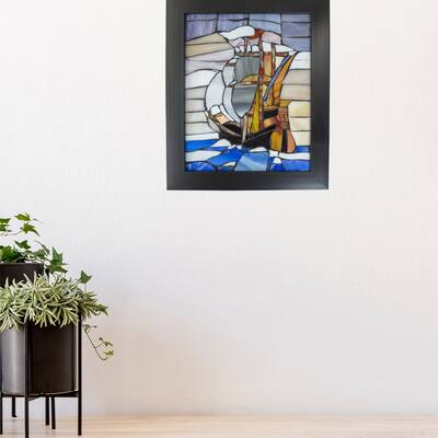 Sailboat Mosaic Art Glass Wall Panel