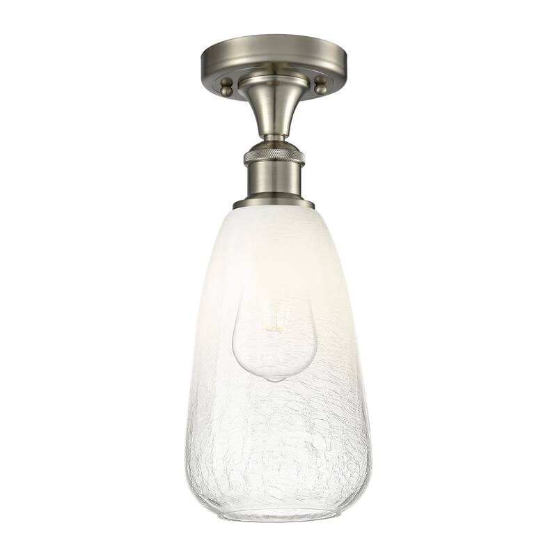 Innovations Lighting 516-1C-14-6 Brookhaven Almond Semi-Flush - Brushed Satin Nickel / Opal