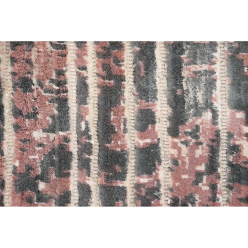 Hand Knotted Oriental Viscose Silk Carpet Modern All-Over Oranges & Rust Abstract Area Rug - 5' 10'' X 4' 1''