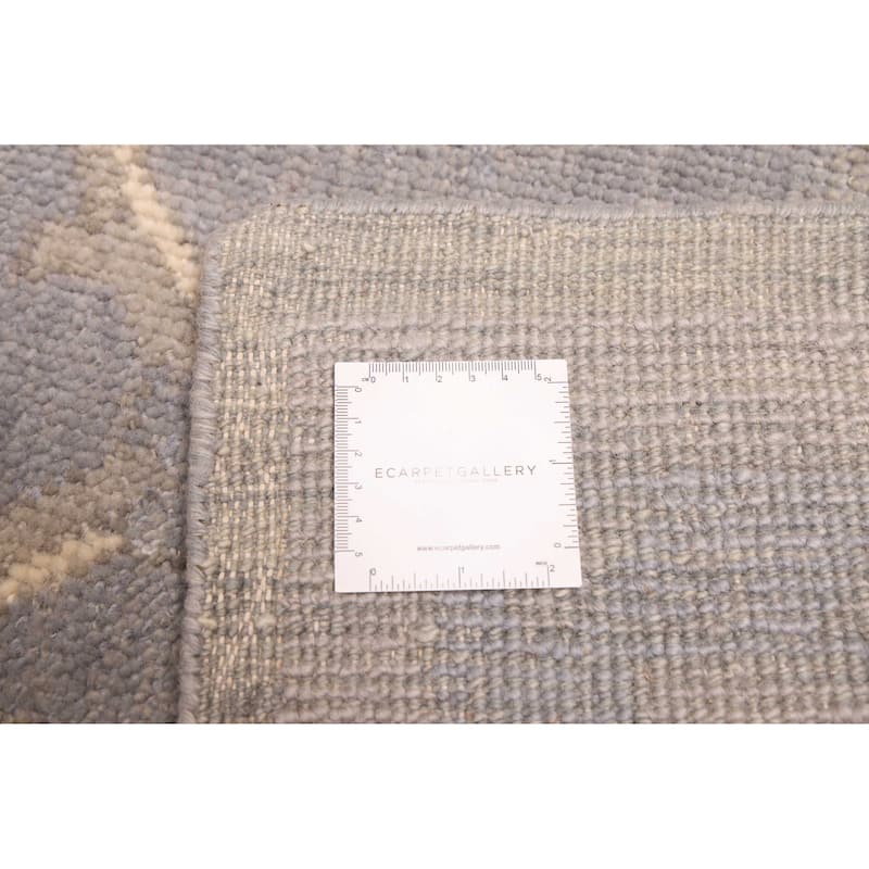 ECARPETGALLERY Hand-knotted Modern Oushak Grey, Light Denim Blue Wool Rug - 8'0 x 10'1