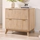 preview thumbnail 6 of 20, Modern Fluted 2 Drawer Lateral File Cabinet, Office Storage Cabinet Natural Oak