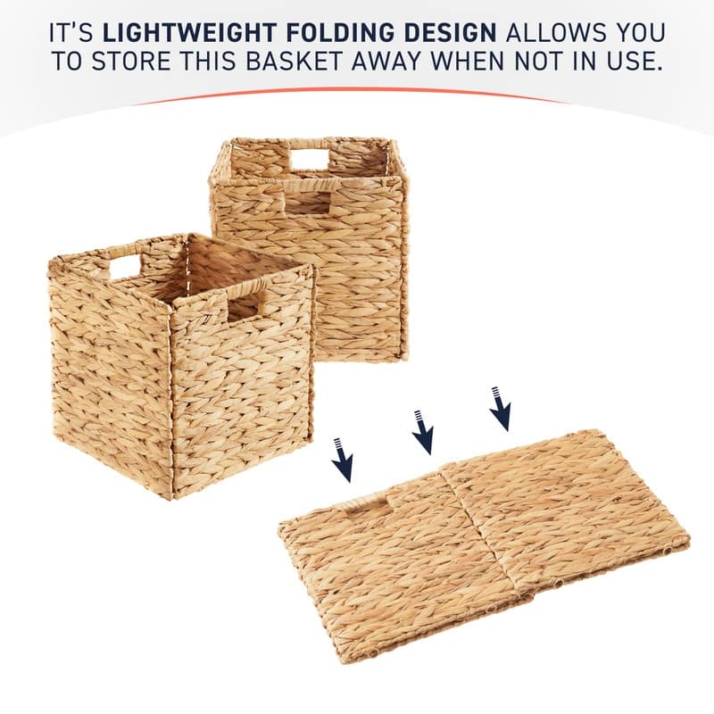 10.5" x 10.5" in Water Hyacinth Storage Cube Bin Baskets