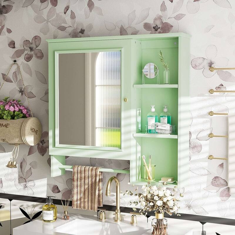 30'' Bathroom Vanity with Top Sink, Freestanding Vanity Set with Mirror Cabinet