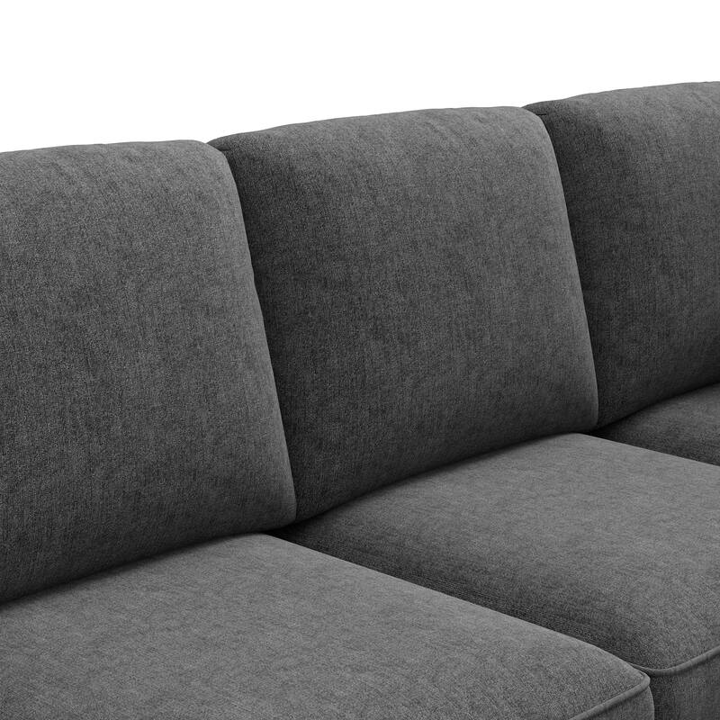 129.5" Sectional Sleeper Sofa with Pull-Out Bed Modern L-Shape Couch Bed with USB Charging Port