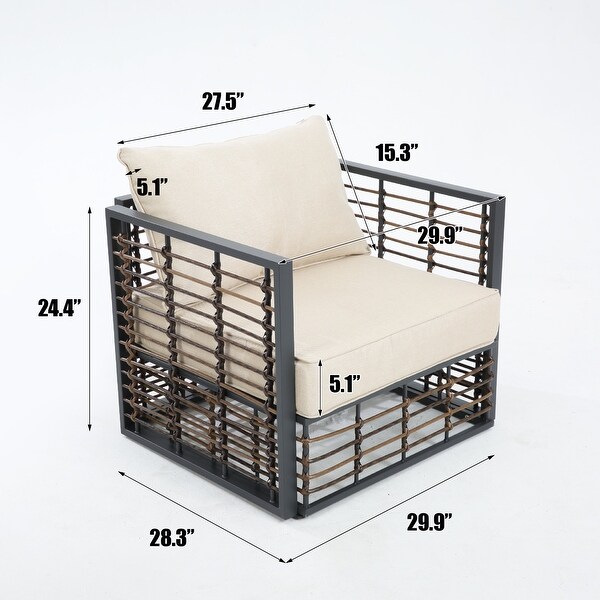 Wicker Patio Furniture Set (6 Pieces) - Bed Bath & Beyond - 40367977