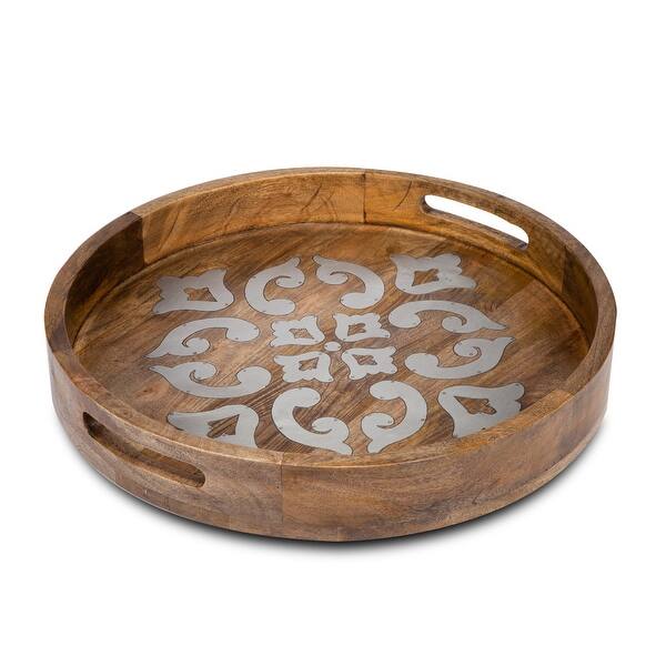 Shop 20 Brown Decorative Floral Pattern Printed Round Serving