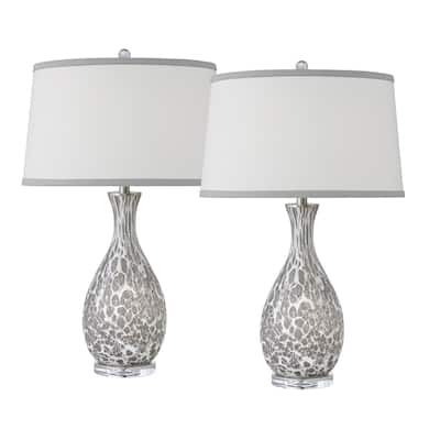 Ragno 30 in. Grey and White Glass Table Lamp