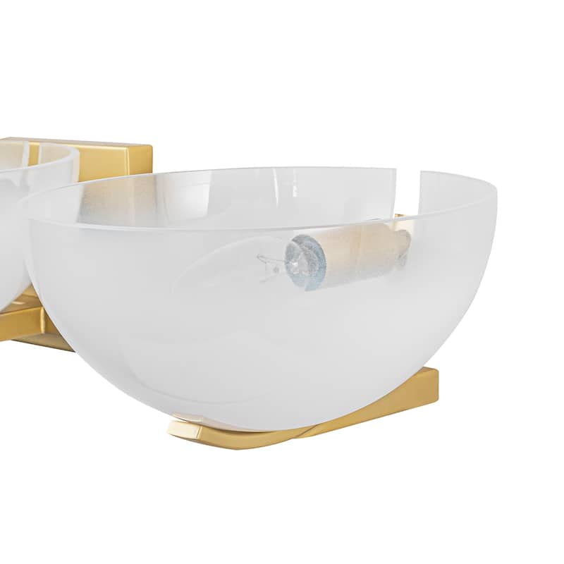 Modern Bowl-Shape Vanity Lights with Gradient White Glass Shades