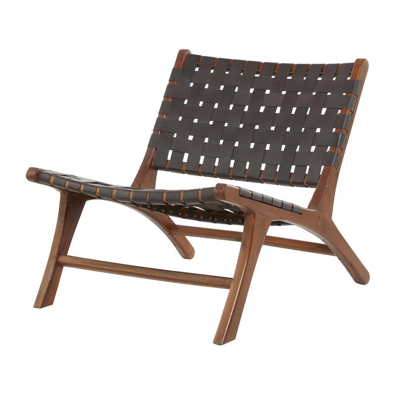 Wood Handmade Woven Accent Chair - Set of 2 Black - Roche River Decor