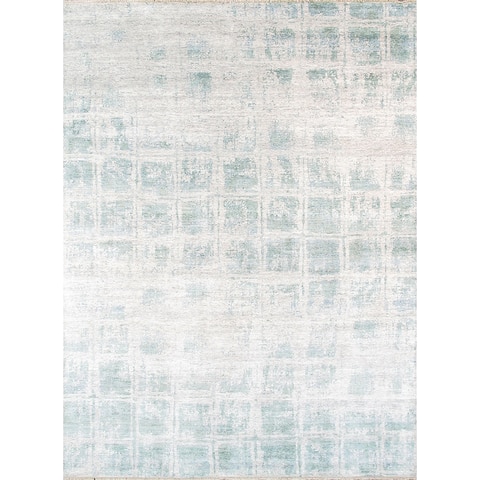 Pasargad Home Modern Collection Hand-Knotted Silk Runner - 3' 1" X 8' 5"