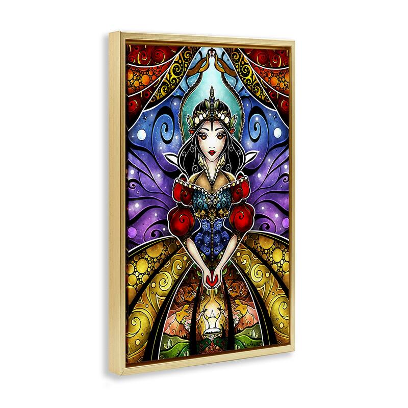 Stupell Nouveau Princess Portrait Framed Floater Canvas Wall Art Design By Mandie Manzano