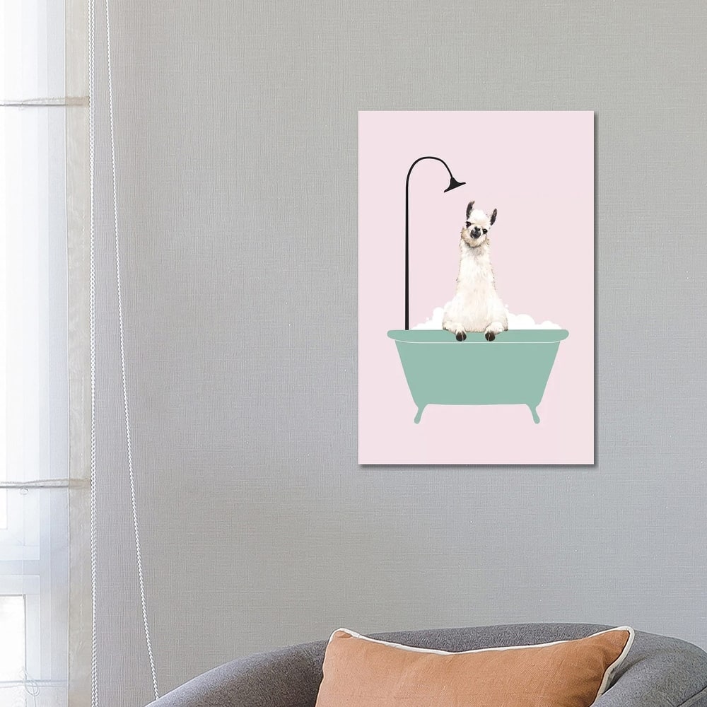iCanvas "Llama Enjoying Bubble Bath" by Big Nose Work Canvas Print
