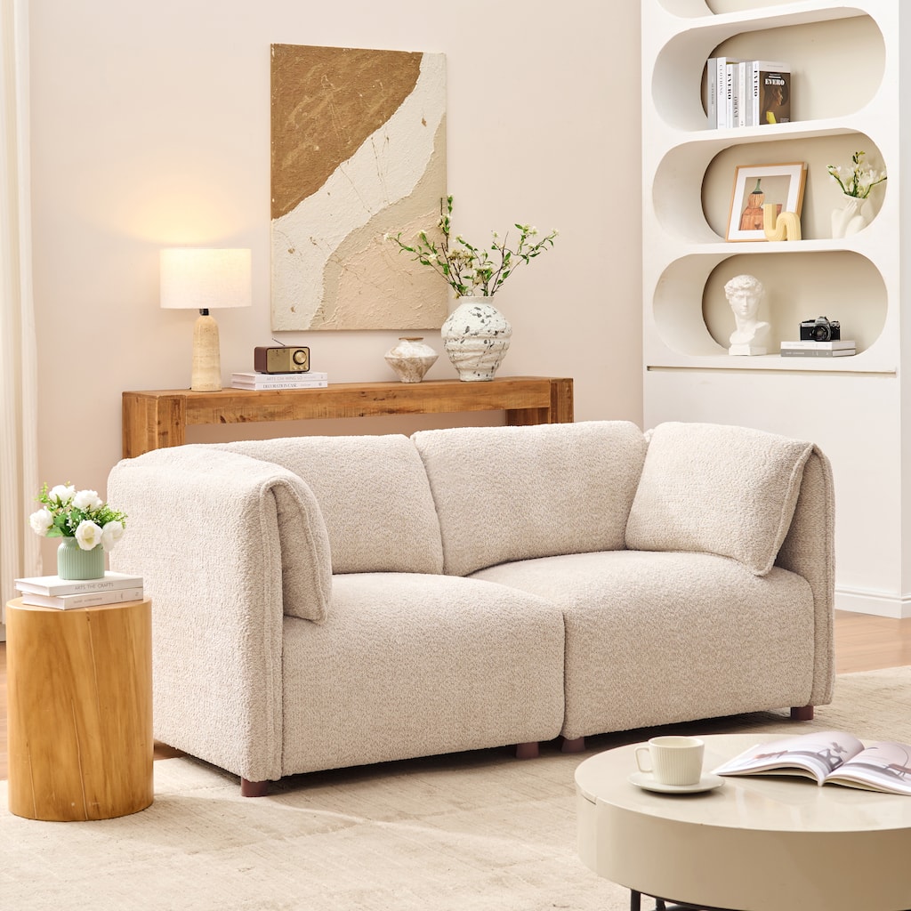 Christopher Knight Home - Modern Upholstered Sofa with Rubber Wood Frame