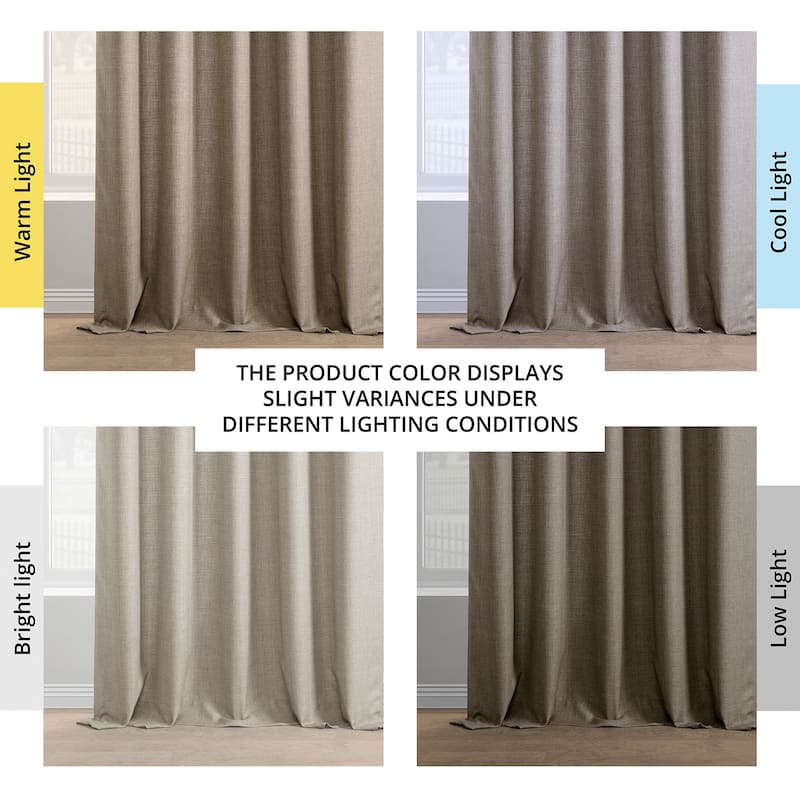 Exclusive Fabrics Italian Faux Linen Room Darkening Curtains for Bedroom & Living Room Curtains - Single Panel Window Curtains