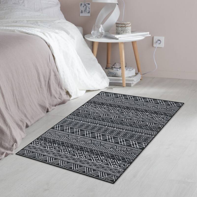 Garvee Boho Area Rug Moroccan Accent Rugs Geometric Distressed Carpet