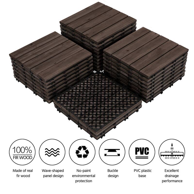 Yaheetech 27pcs 12"x12" Tiles for Patio Garden for Indoor & Outdoor