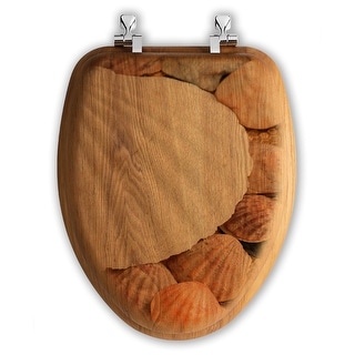 Shell Pattern Toilet Seats Oak Toilet Seat - Shells Abound - Bed Bath & Beyond - 38461378