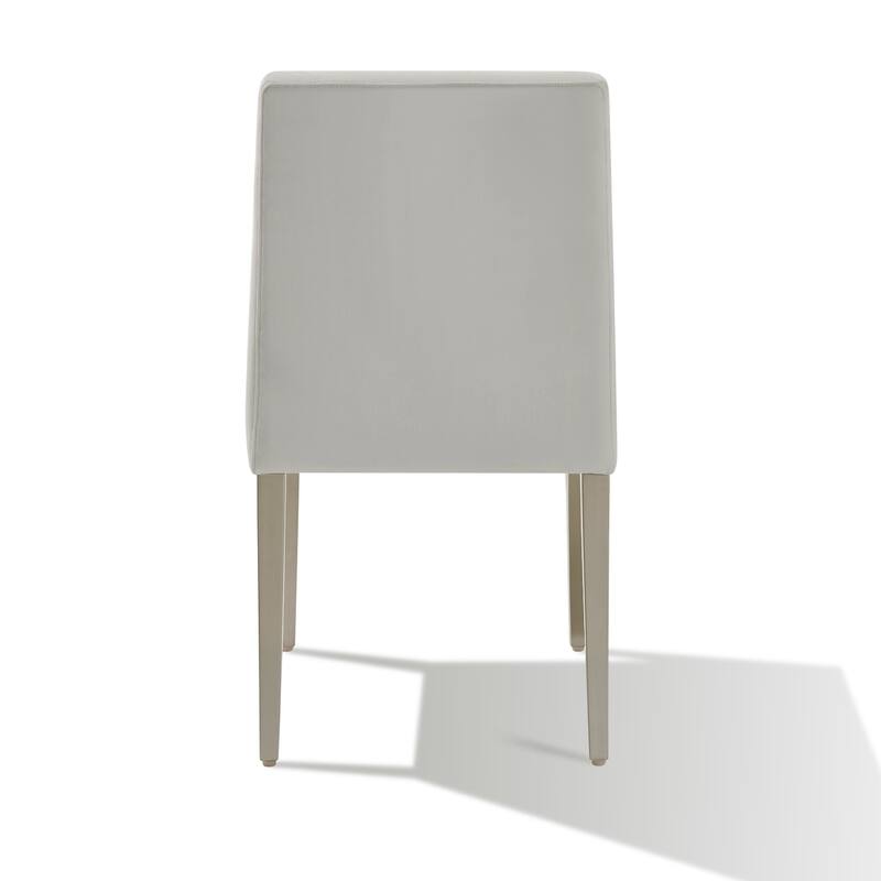 Hal 18 Inch Parson Dining Chair, Fabric Upholstered, Set of 2, Smoke Gray