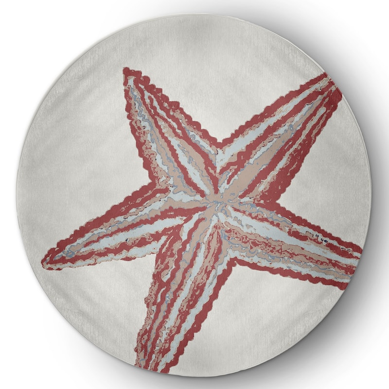 Large Starfish Nautical Chenille Rug