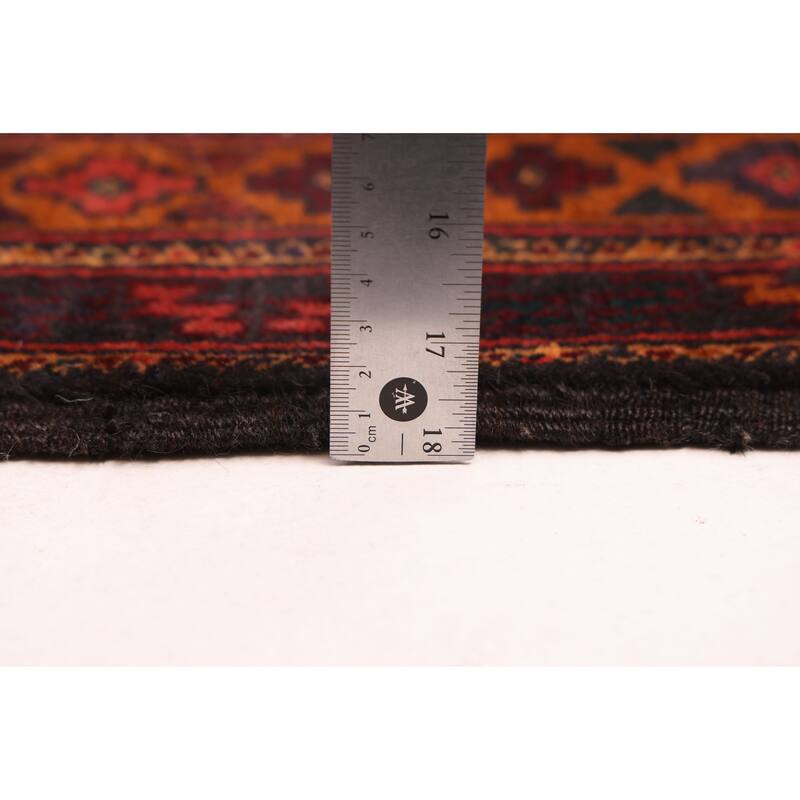 ECARPETGALLERY Hand-knotted Teimani Black, Burnt Orange Wool Rug - 3'9 x 6'4