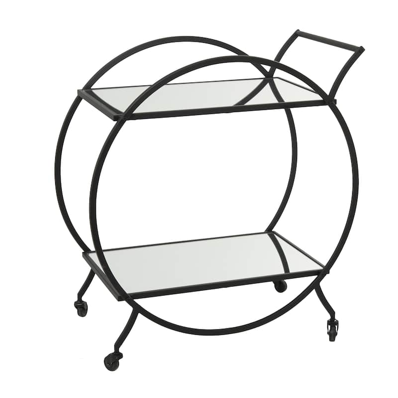 Metal Contemporary Bar Cart with Wheels