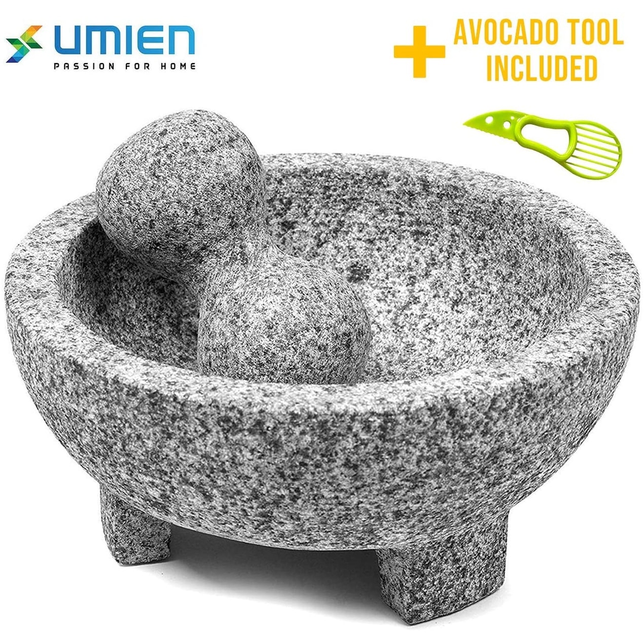 Fabewae Pofessional Ganite Molcajete Mota And Pestle