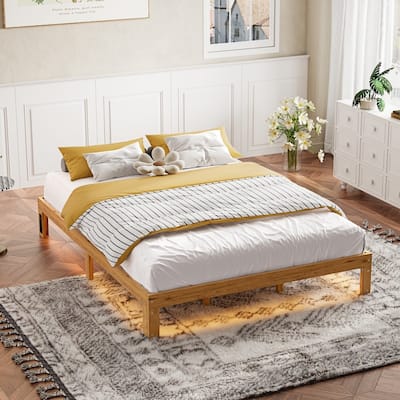 Modern 12" Wooden Queen Size Platform Bed Frame