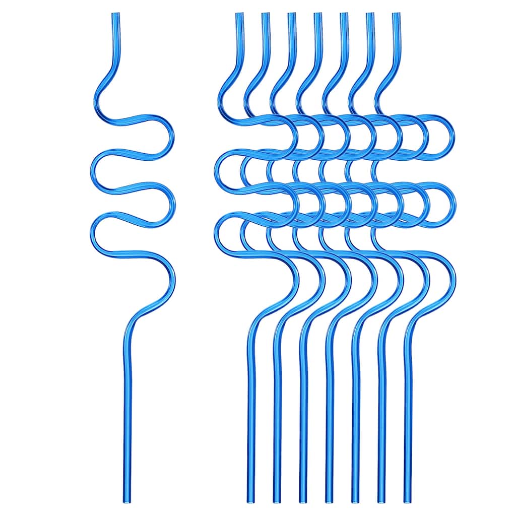 20pcs Silly Straws, 260x45mm Crazy Straws for Gift Christmas - Blue