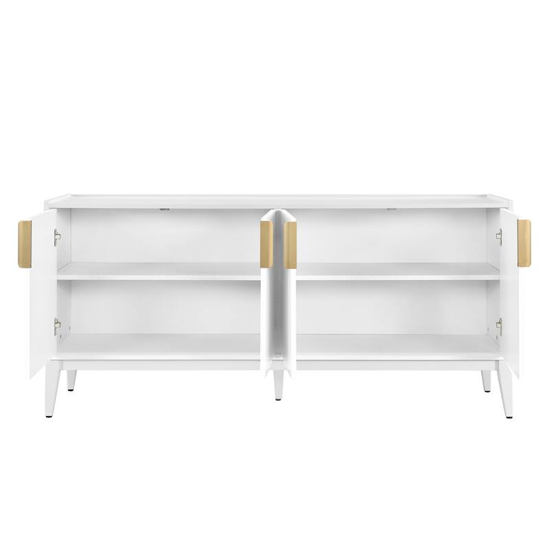 Four-Door Storage Cabinet Wooden Sideboard Cabinet, Adjustable Shelf