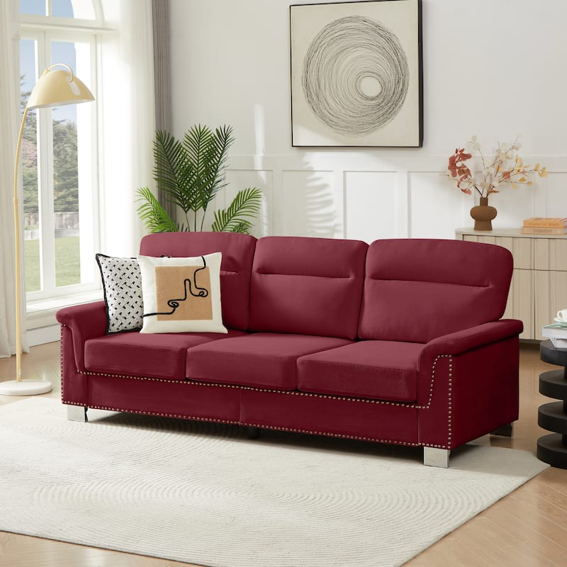 Modular Sectional Sofa, 102 Inch L Shaped Couch Set, 3-Seater Comfy Cloud Couches with Movable Ottoman, DIY Combination