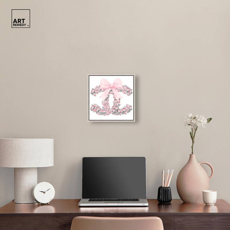 Makes Me Wonder Pink Bow Canvas by Art Remedy