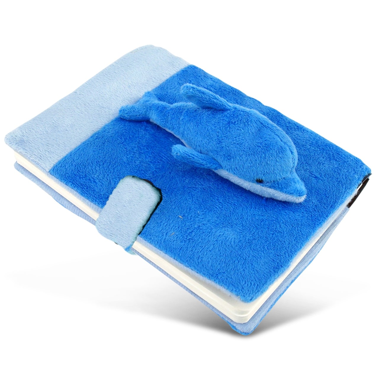 DolliBu Dolphin Plush Notebook - Blue Ocean Life Plush School Journal