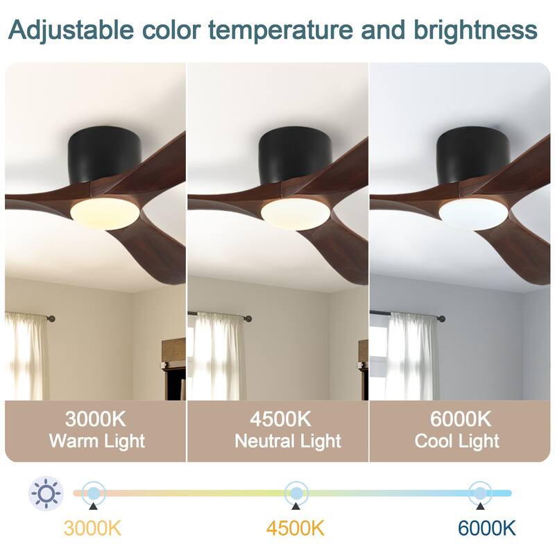 42-inch Ceiling Fan with Light and Remote Control, Reversible DC Motor
