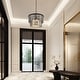 preview thumbnail 9 of 13, LNC Tifany Modern 4-Light Drum Colored Glass Chandelier for Dining Room Foyer - D 18" x H 15"