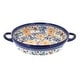 preview thumbnail 8 of 13, Blue Rose Polish Pottery 152 Vena Small Round Baker with Handles Butterfly