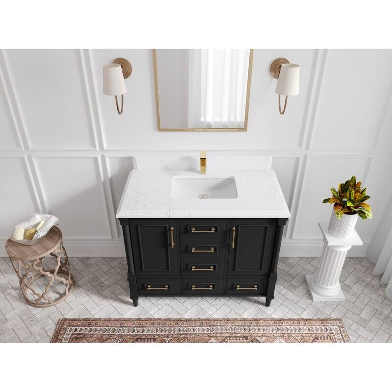 Willow Collections 42 in. W x 22 in. D Aberdeen Single Bowl Sink Bathroom Vanity with Countertop